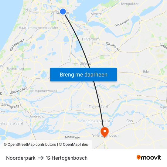 Noorderpark to 'S-Hertogenbosch map