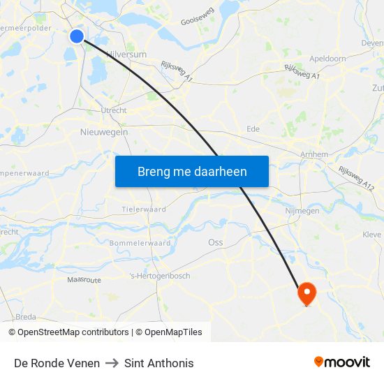 De Ronde Venen to Sint Anthonis map