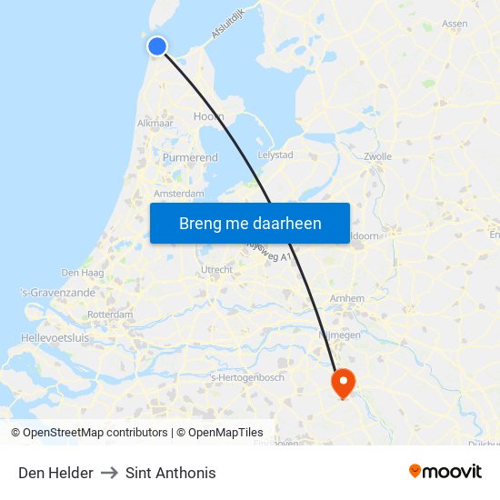 Den Helder to Sint Anthonis map