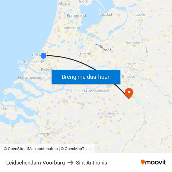 Leidschendam-Voorburg to Sint Anthonis map