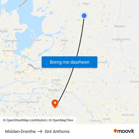 Midden-Drenthe to Sint Anthonis map