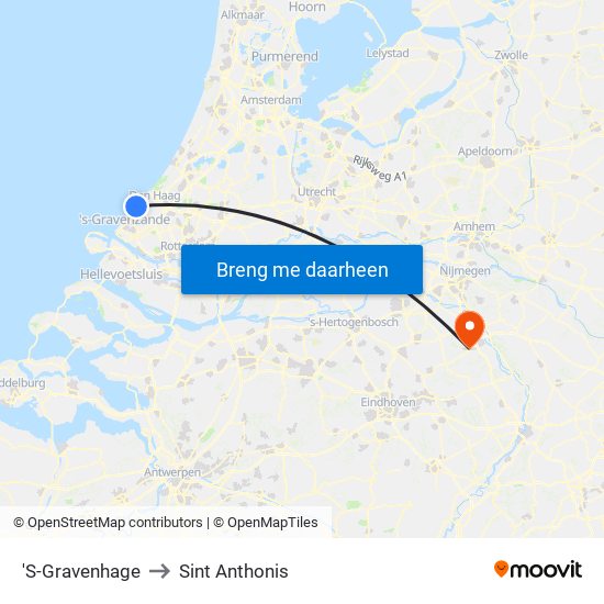 'S-Gravenhage to Sint Anthonis map