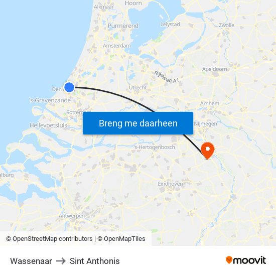 Wassenaar to Sint Anthonis map