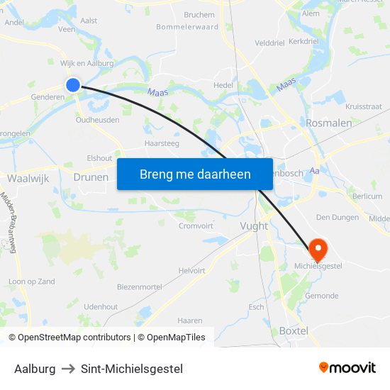 Aalburg to Sint-Michielsgestel map