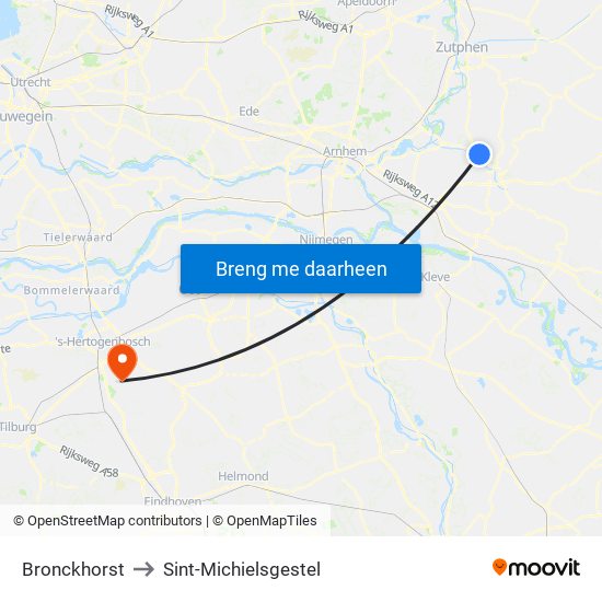 Bronckhorst to Sint-Michielsgestel map