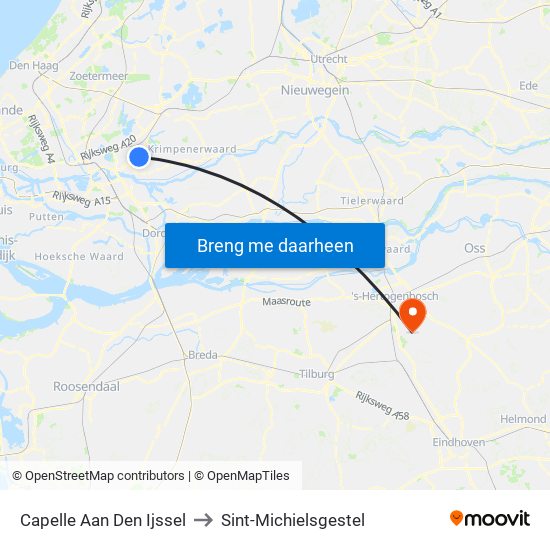 Capelle Aan Den Ijssel to Sint-Michielsgestel map