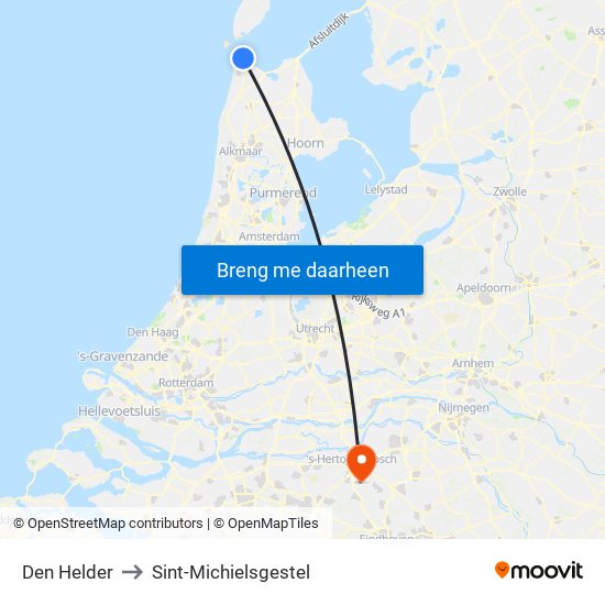 Den Helder to Sint-Michielsgestel map