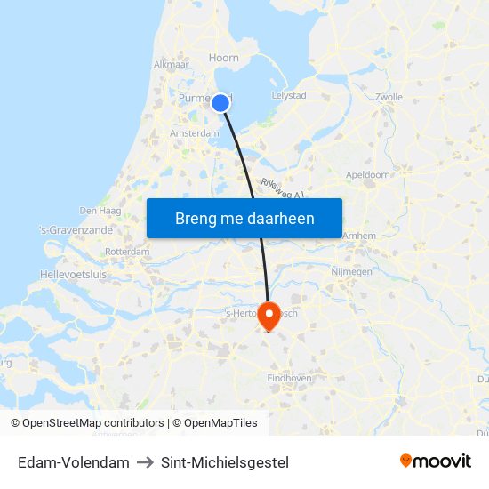 Edam-Volendam to Sint-Michielsgestel map