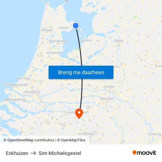 Enkhuizen to Sint-Michielsgestel map