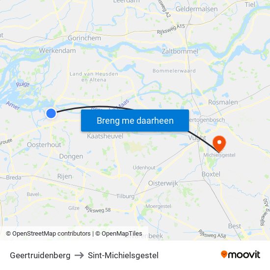 Geertruidenberg to Sint-Michielsgestel map