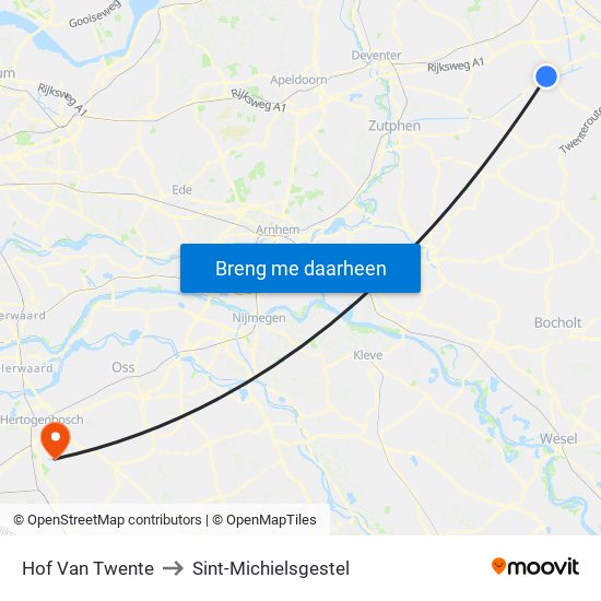 Hof Van Twente to Sint-Michielsgestel map