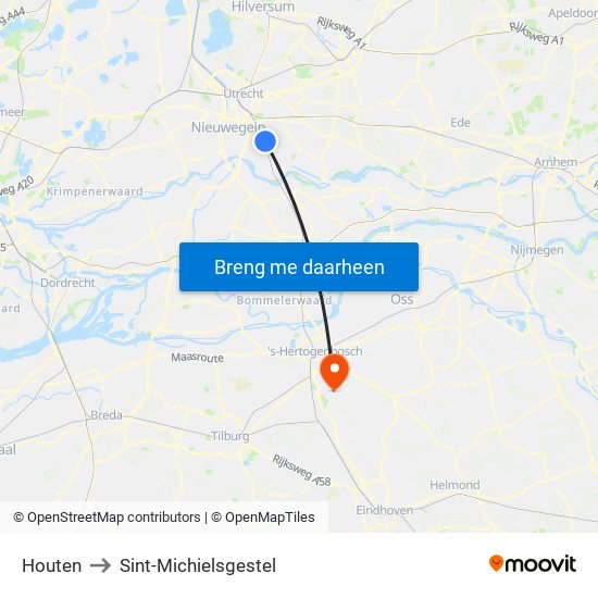 Houten to Sint-Michielsgestel map