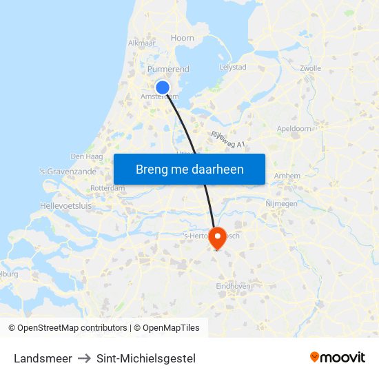 Landsmeer to Sint-Michielsgestel map