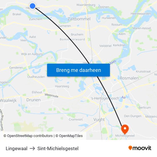 Lingewaal to Sint-Michielsgestel map