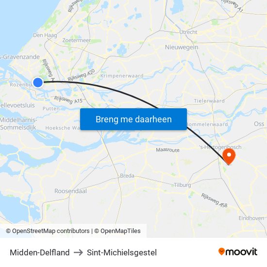 Midden-Delfland to Sint-Michielsgestel map