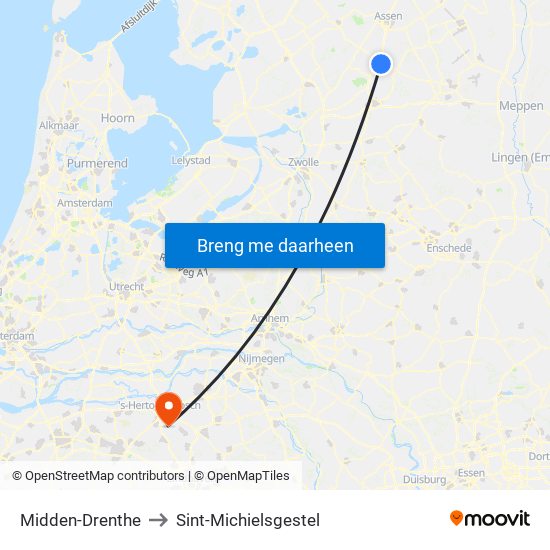 Midden-Drenthe to Sint-Michielsgestel map