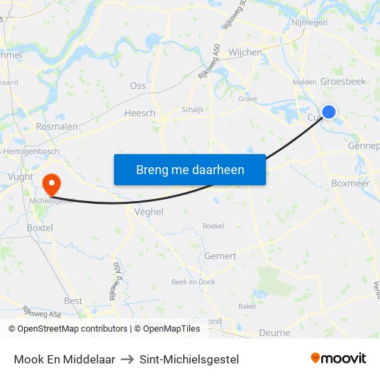 Mook En Middelaar to Sint-Michielsgestel map