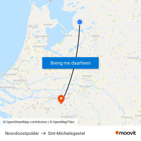 Noordoostpolder to Sint-Michielsgestel map
