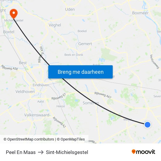 Peel En Maas to Sint-Michielsgestel map