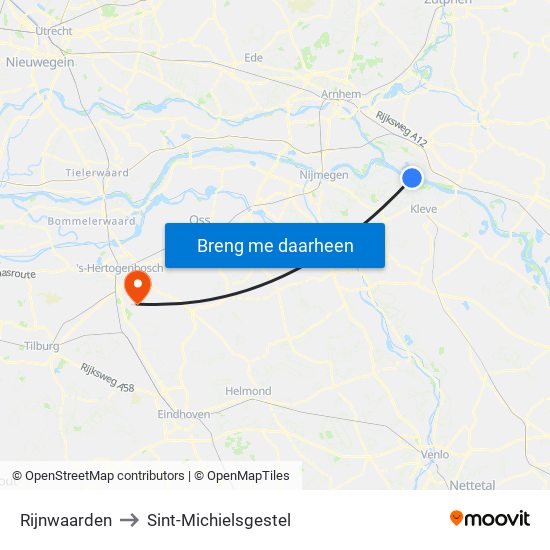 Rijnwaarden to Sint-Michielsgestel map