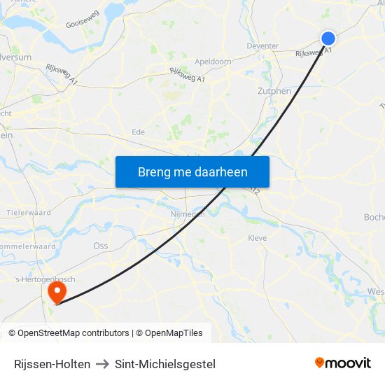 Rijssen-Holten to Sint-Michielsgestel map