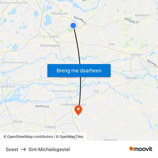 Soest to Sint-Michielsgestel map