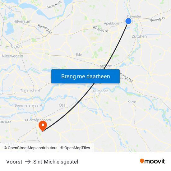 Voorst to Sint-Michielsgestel map