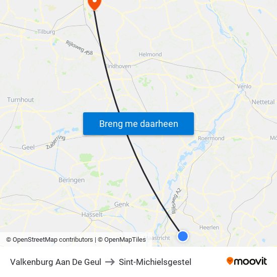 Valkenburg Aan De Geul to Sint-Michielsgestel map