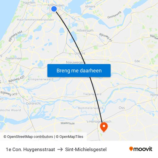 1e Con. Huygensstraat to Sint-Michielsgestel map