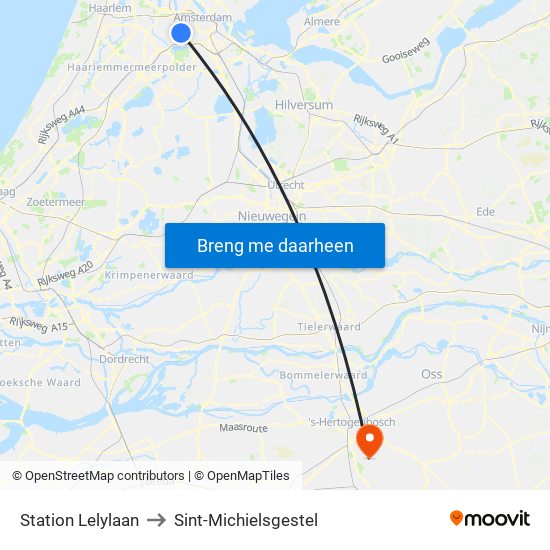 Station Lelylaan to Sint-Michielsgestel map