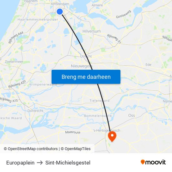 Europaplein to Sint-Michielsgestel map