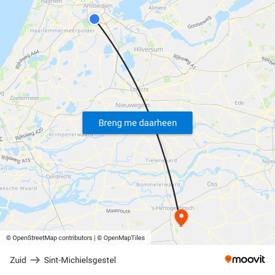 Zuid to Sint-Michielsgestel map