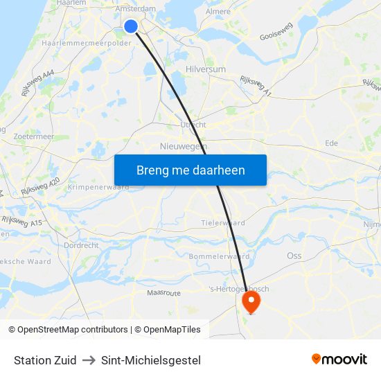 Station Zuid to Sint-Michielsgestel map