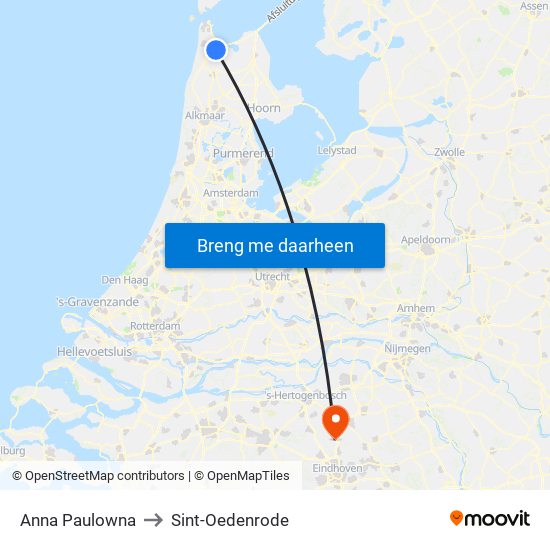 Anna Paulowna to Sint-Oedenrode map
