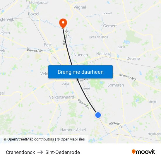 Cranendonck to Sint-Oedenrode map