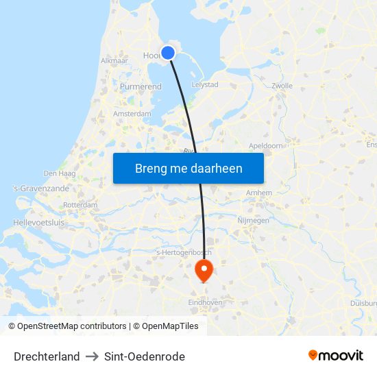 Drechterland to Sint-Oedenrode map