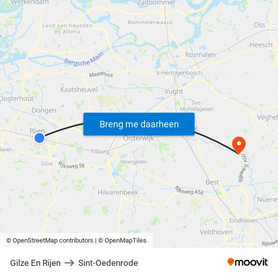 Gilze En Rijen to Sint-Oedenrode map
