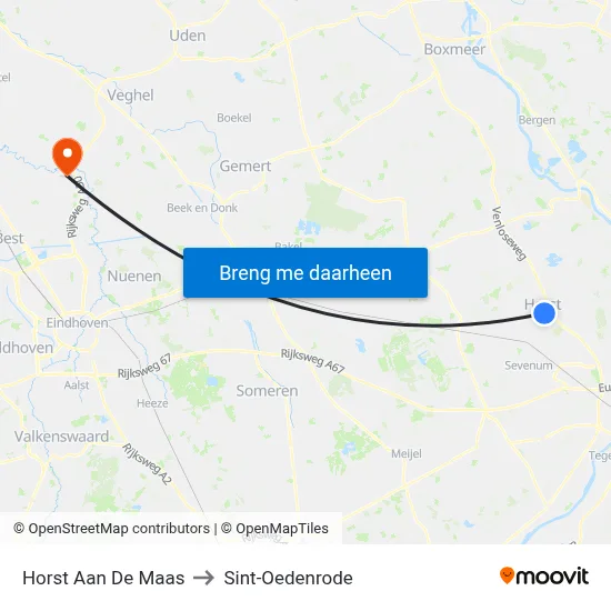 Horst Aan De Maas to Sint-Oedenrode map