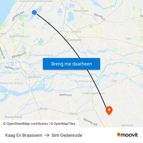 Kaag En Braassem to Sint-Oedenrode map