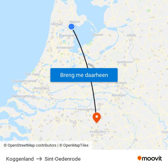 Koggenland to Sint-Oedenrode map