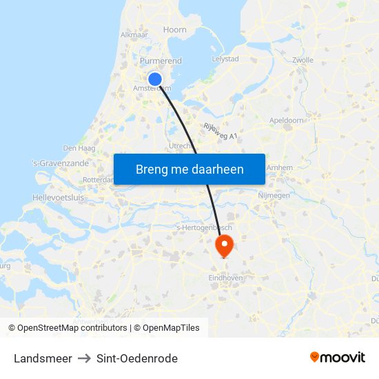 Landsmeer to Sint-Oedenrode map