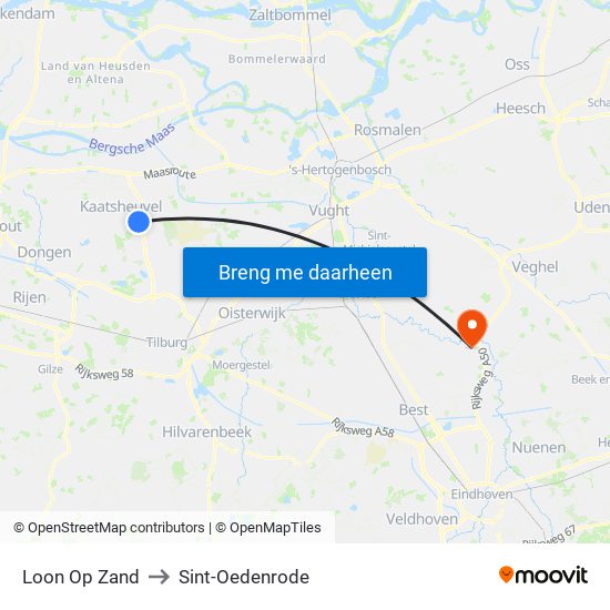 Loon Op Zand to Sint-Oedenrode map