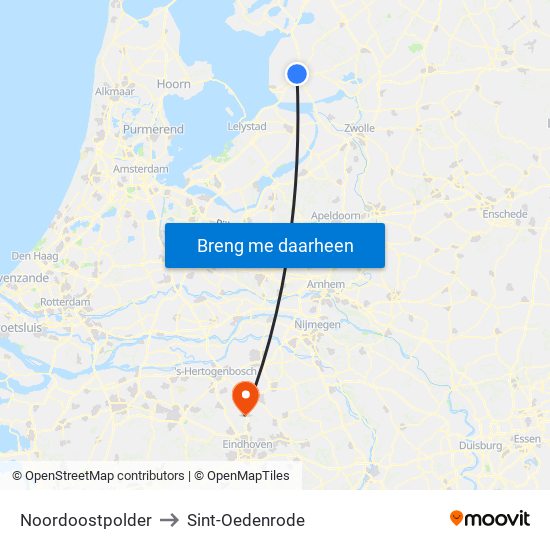 Noordoostpolder to Sint-Oedenrode map