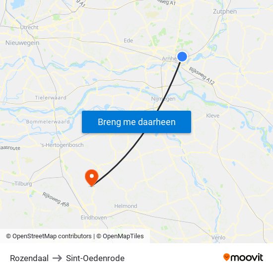 Rozendaal to Sint-Oedenrode map