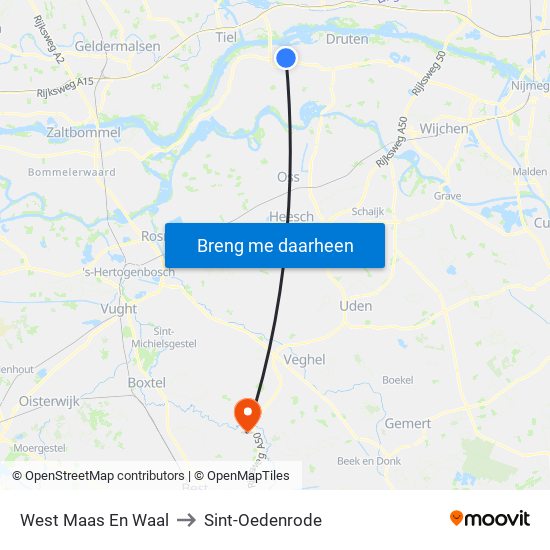 West Maas En Waal to Sint-Oedenrode map