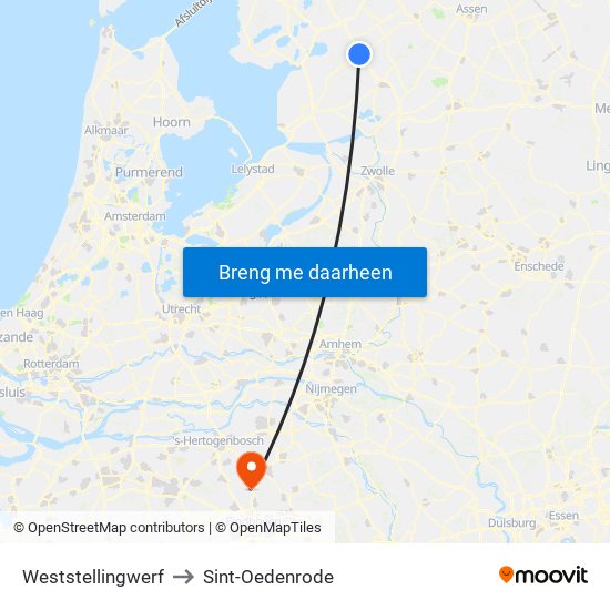 Weststellingwerf to Sint-Oedenrode map