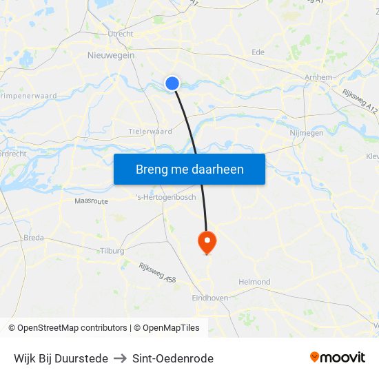 Wijk Bij Duurstede to Sint-Oedenrode map