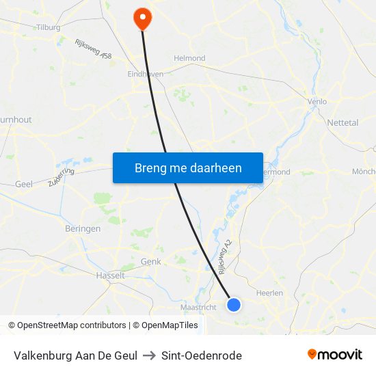 Valkenburg Aan De Geul to Sint-Oedenrode map