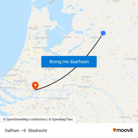 Dalfsen to Sliedrecht map