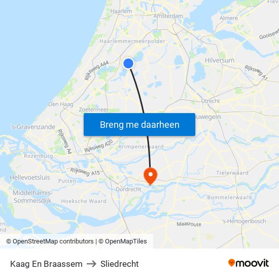 Kaag En Braassem to Sliedrecht map